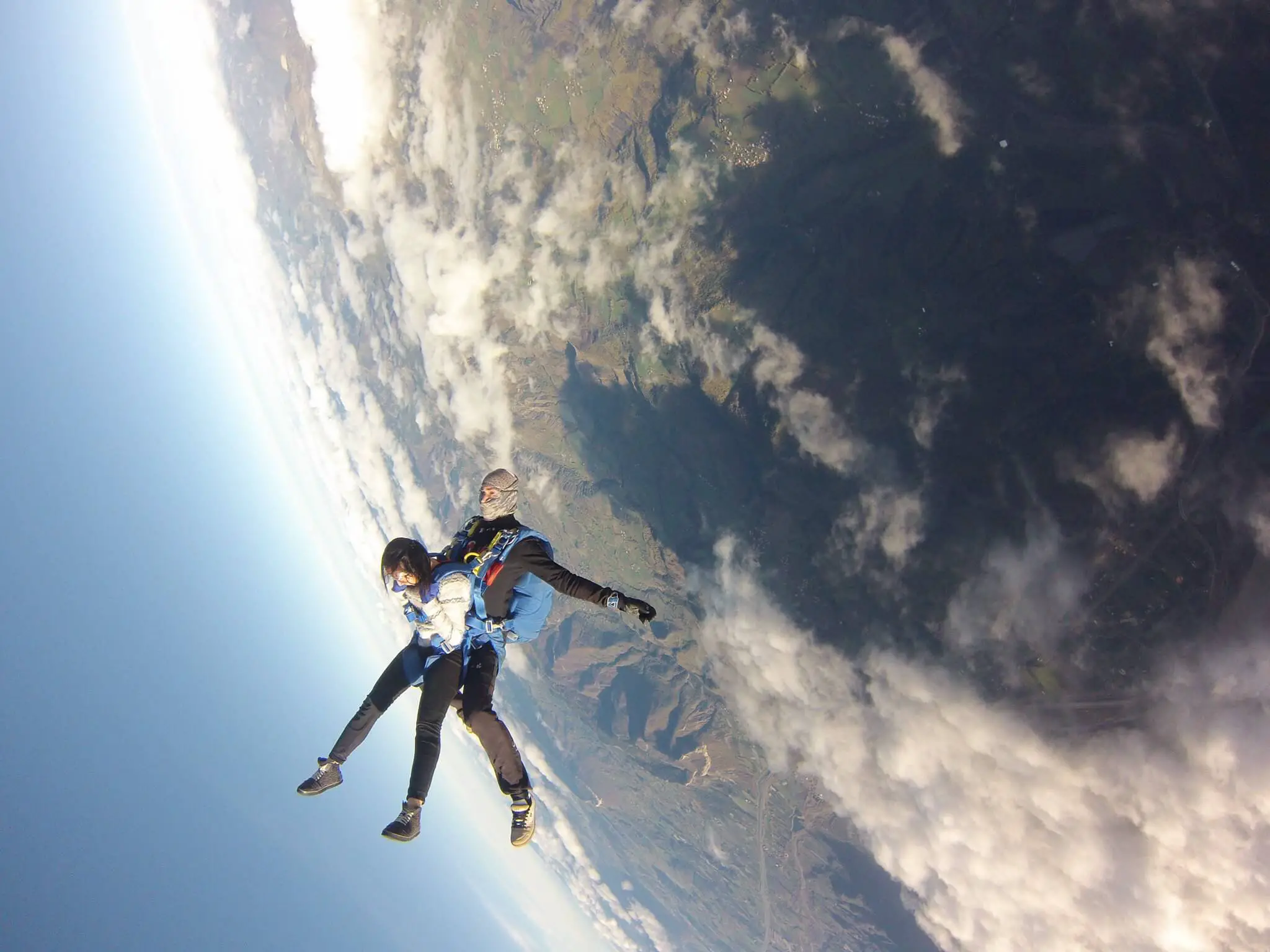 Jumping out of the plane for skydive